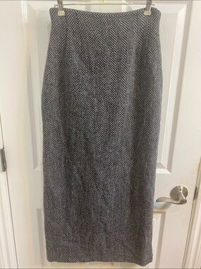 Vintage Valerie Stevens Wool Blend Herringbone Maxi Pencil Skirt Women’s Size 4